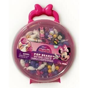 Disney Minnie Mouse Pop Beads Kids Craft Kit Carry Case Tara Toy Jewelry Kit 3+